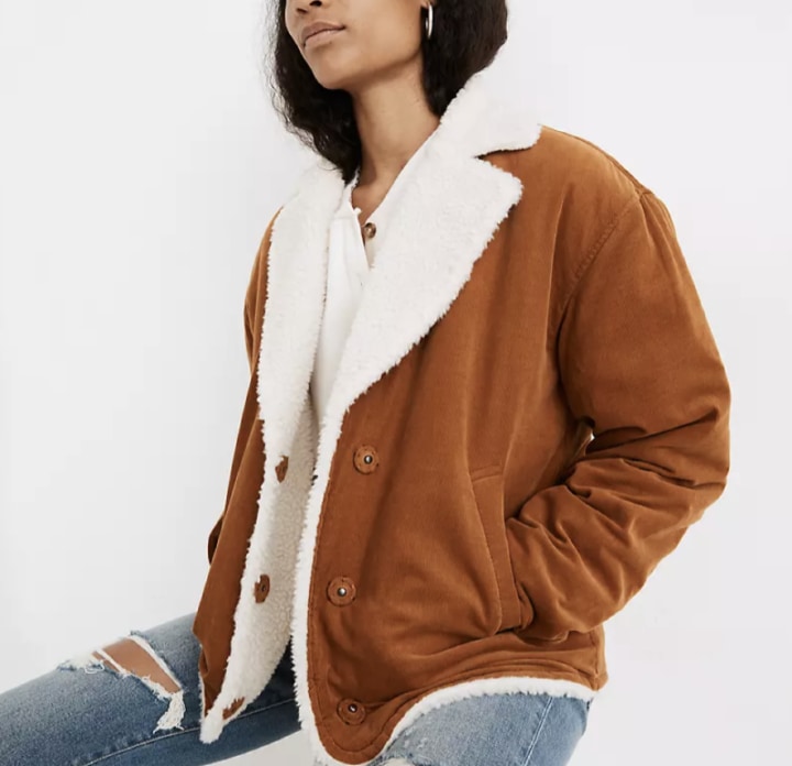 Madewell (Re)sourced Sherpa-Lined Corduroy Jacket