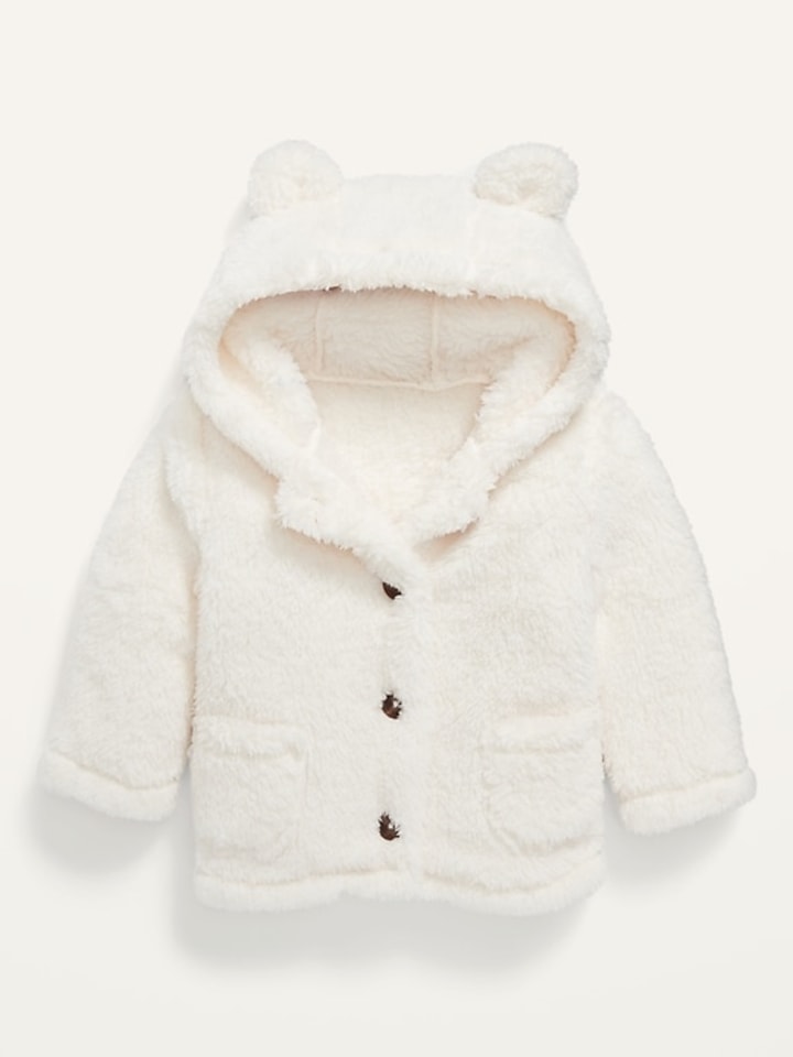 Unisex Cozy Faux-Fur Critter Hooded Coat for Baby