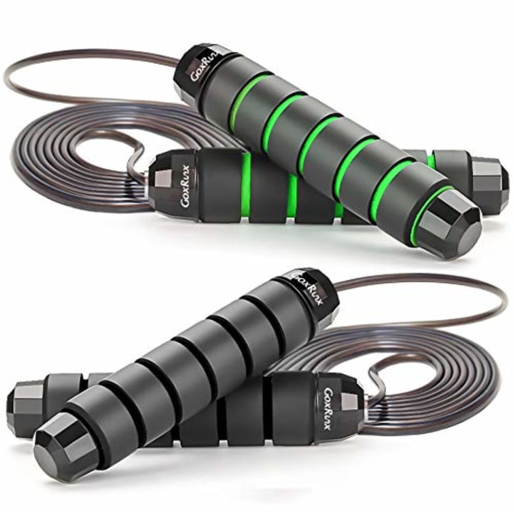 Jump Rope Skipping Rope for Workout, Jumping Rope for Fitness (Black Green)