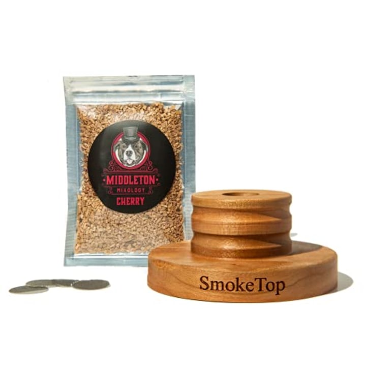 SmokeTop Cocktail Smoker Kit - Old Fashioned Chimney Drink Smoker for Cocktails, Whiskey, &amp; Bourbon - by Middleton Mixology (Cherry)