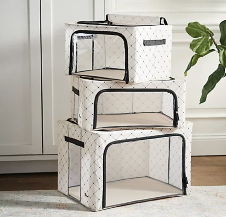 Periea S/3 Collapsible Small, Medium and Large Storage Boxes