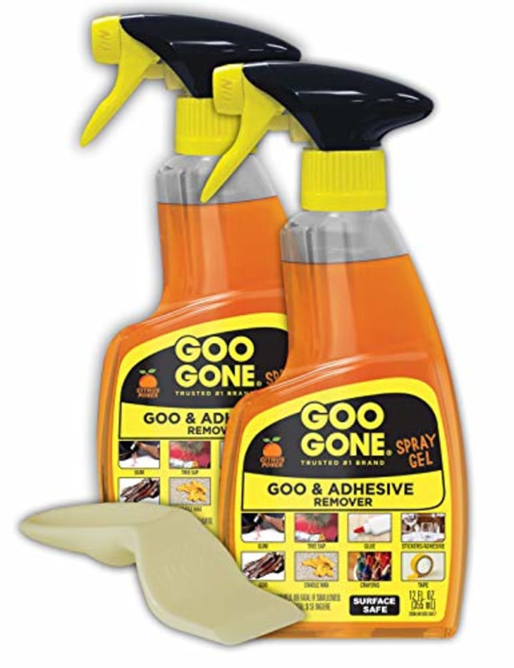 Goo Gone adhesive remover clears messes with ease