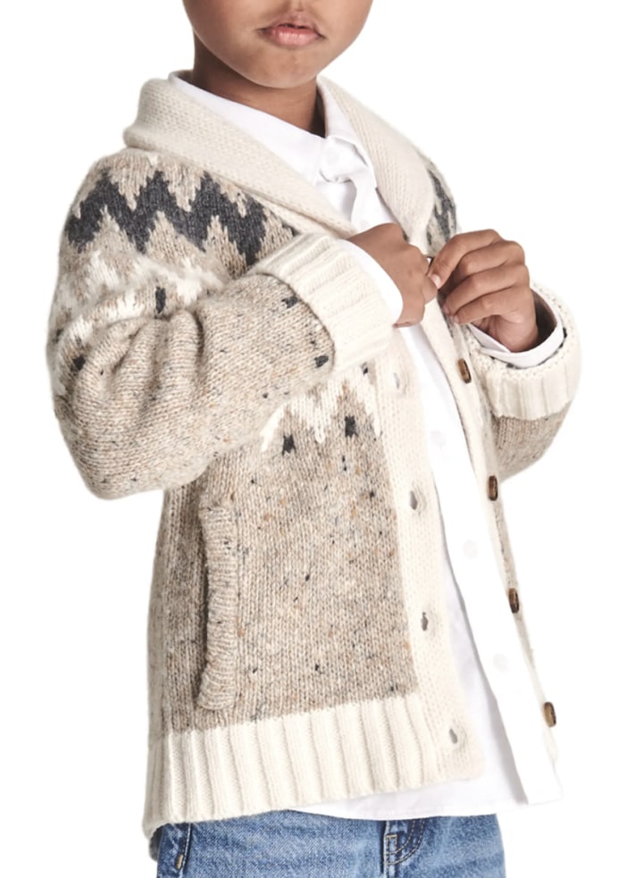 Reiss Kid's Fair Isle Wool-Blend Cardigan Sweater