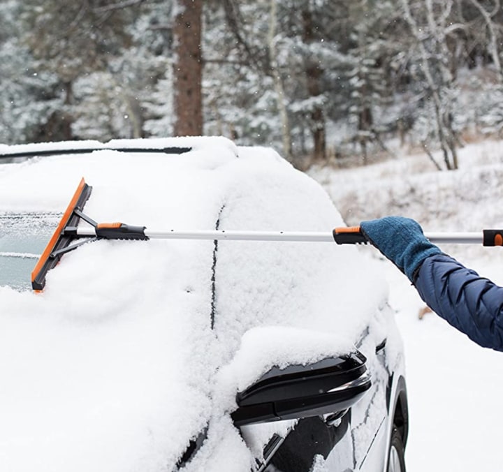5 in 1 Extendable Car Ice Scraper Snow Brush Multipurpose Snow
