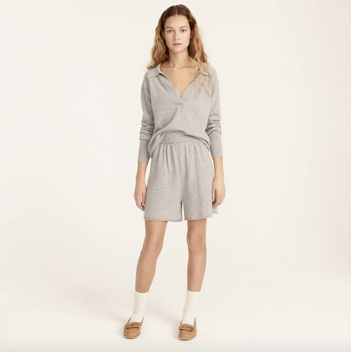 Cashmere relaxed pull-on short