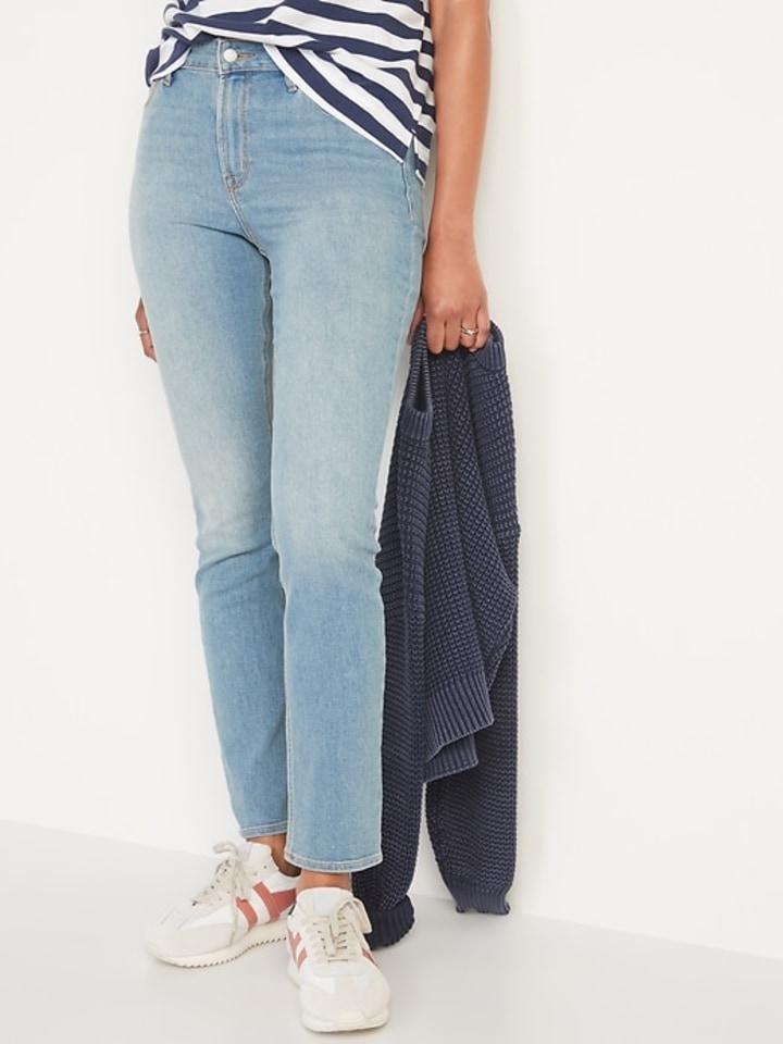 Old Navy High-Waisted Light-Wash Straight-Leg Jeans
