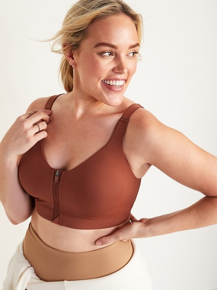 Old Navy High-Support PowerSoft Zip-Front Sports Bra