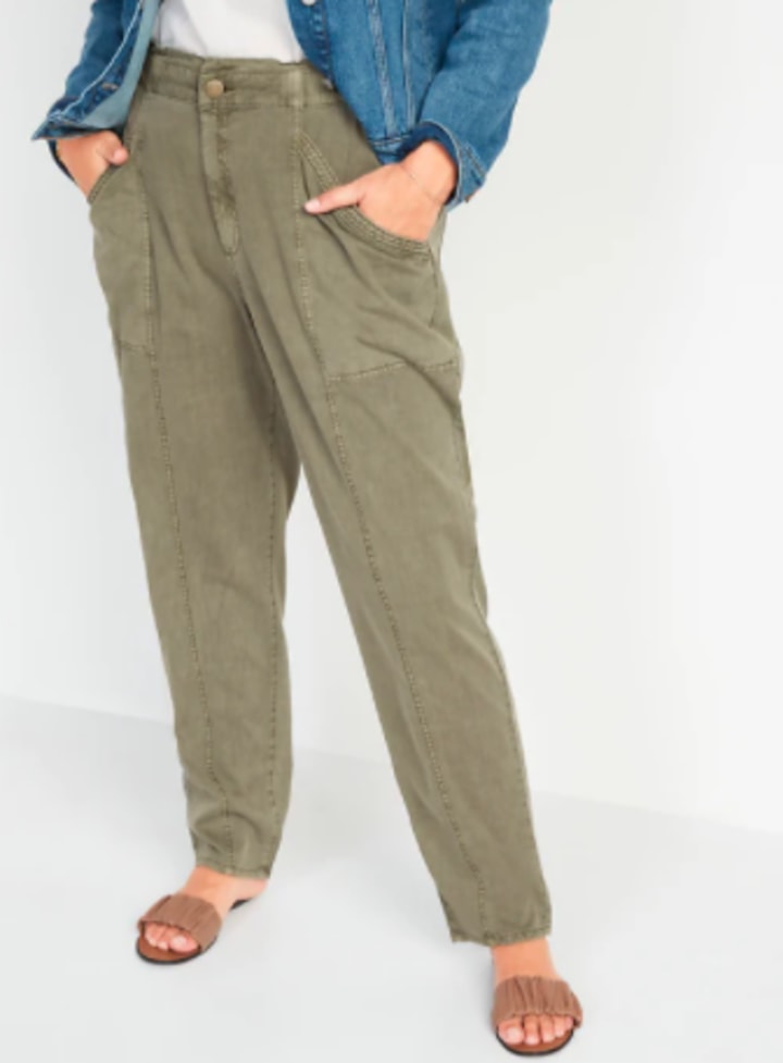 Old Navy High-Waisted Garment-Dyed Utility Pants for Women