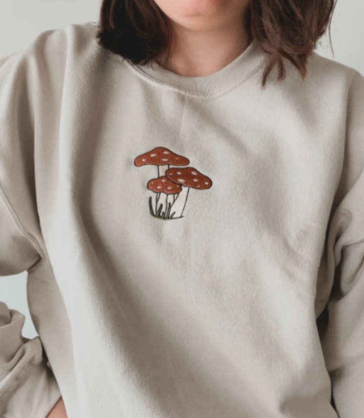 Embroidered Mushroom Sweatshirt