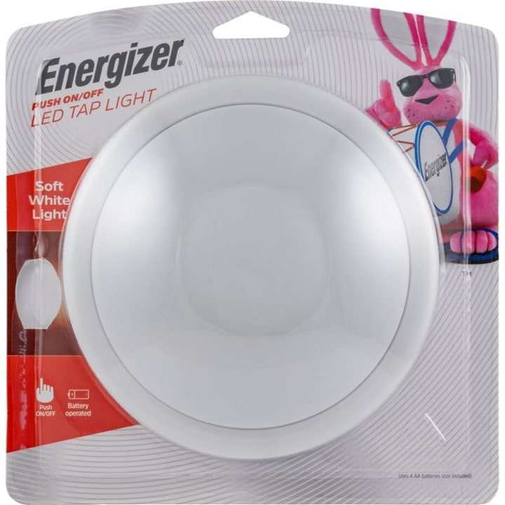 Energizer 36521, Battery Operated, Soft White, Push On/Off, Wireless, Perfect for Under Cabinets Tap Light, 1 Pack