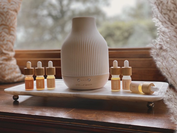 Essential Oil Diffuser | Ceramic and bamboo Ultrasonic Diffuser | Black, Bamboo, White Colors Available