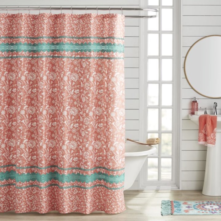 The Pioneer Woman Multicolor Fabric Shower Curtain