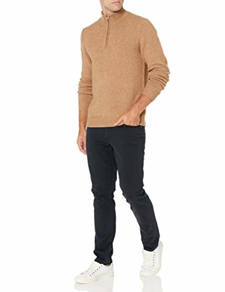 Amazon Essentials Men&#039;s Long-Sleeve Soft Touch Quarter-Zip Sweater