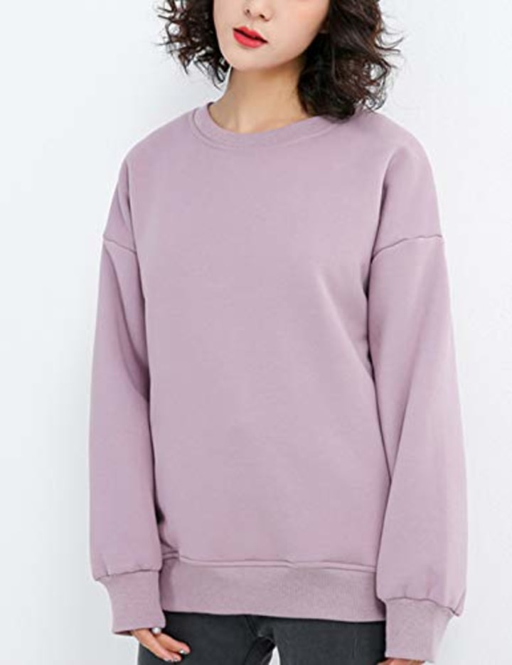 Gihuo Sherpa-Lined Crewneck