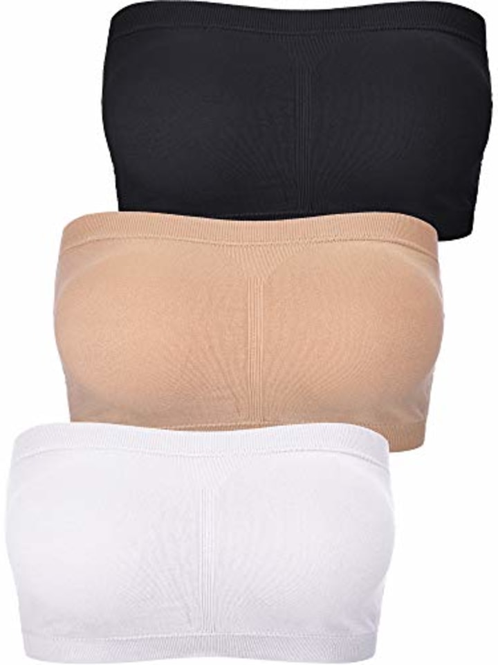 Women Bandeau Bra Padded Strapless Brarette Bra Seamless Bandeau Tube Top  Bra Plus Size Bras Invisible Bra Push Up Underwear