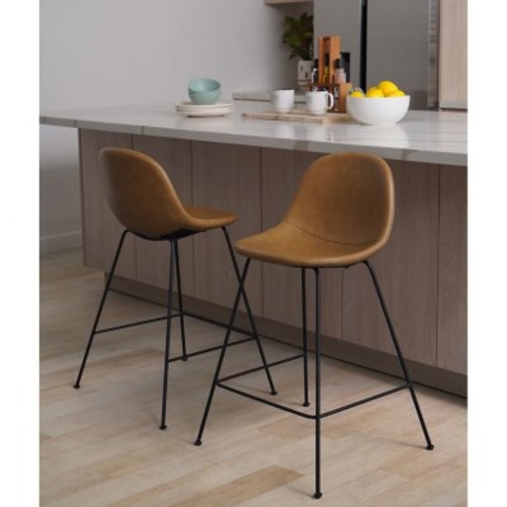 Oliver Faux Leather Bar Stool (Set of 2)