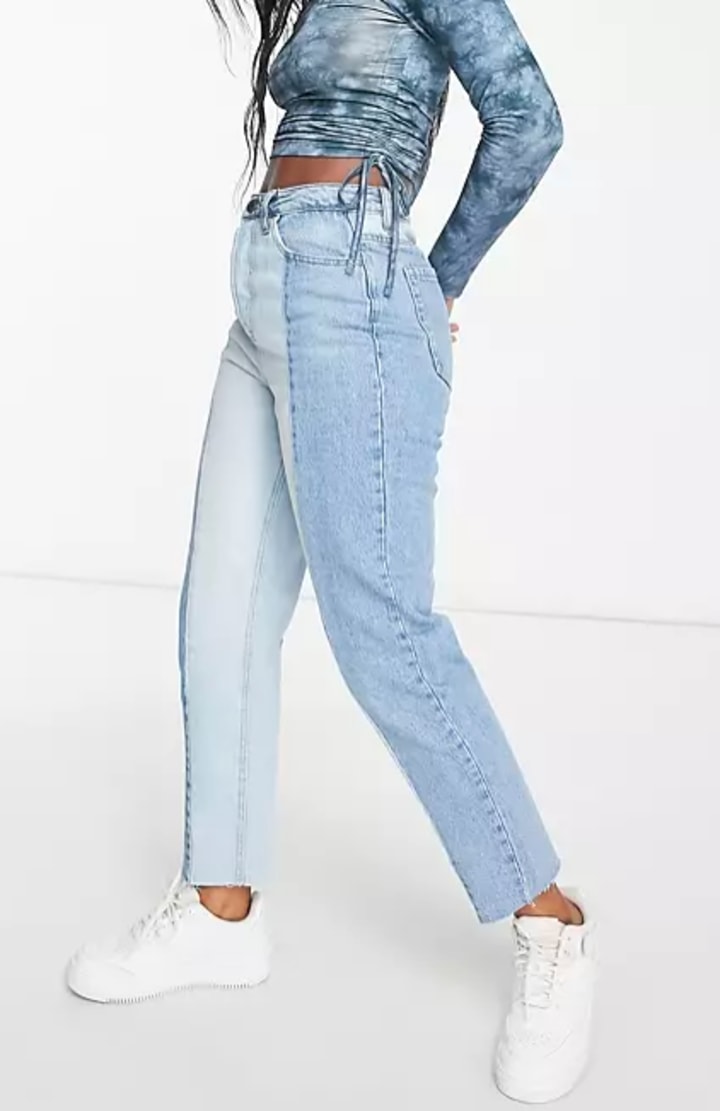 Straight Leg Contrast Jean