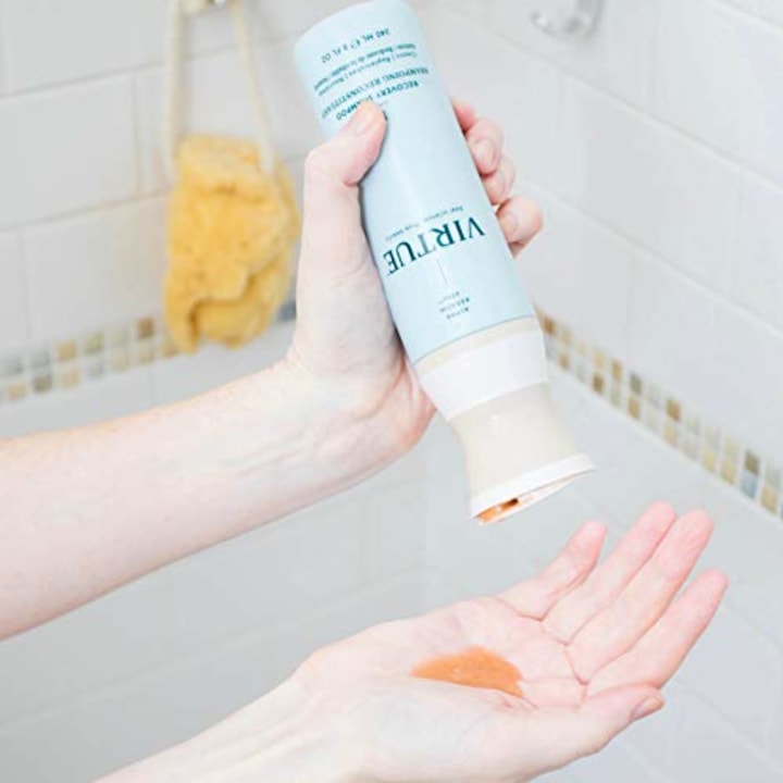 VIRTUE Recovery Shampoo 8 FL OZ | Alpha Keratin Repairs Dry, Damaged Hair | Sulfate Free, Paraben Free, Color Safe, Vegan