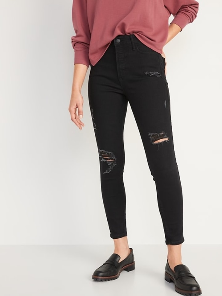 Extra High-Waisted Rockstar 360? Stretch Super Skinny Ripped Jeans