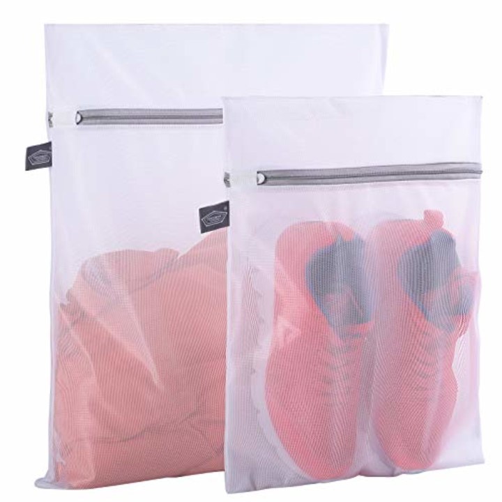 Set of 2 Delicates Laundry Bags,Durable Zipper Mesh Laundry Bag,Bra Fine Mesh Wash Bag,Keep Cloth Shape in the Washer