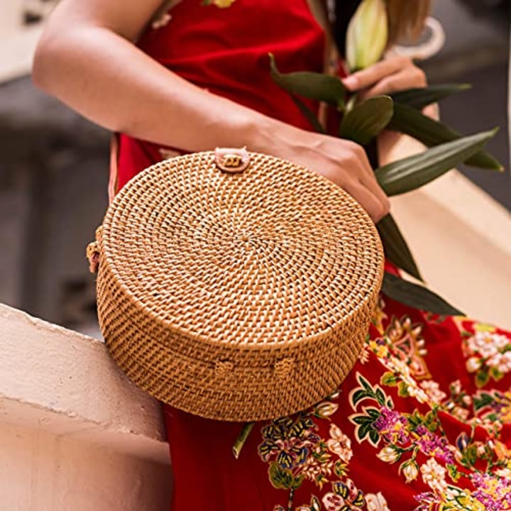 Round Rattan Bag