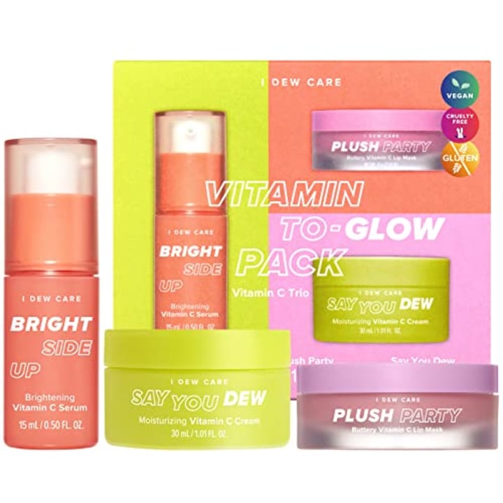 I DEW CARE Vitamin To-Glow Pack Skin Care Set | Brightening Starter Kit | Korean Skincare, Vegan, Cruelty-free, Paraben-free | Birthday gifts for friends female