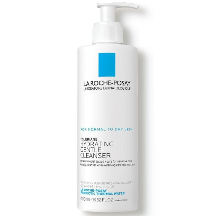 La Roche-Posay Toleriane Hydrating Gentle Face Wash with Ceramide for Normal to Dry Sensitive Skin, Oil Free - 13.5 fl oz