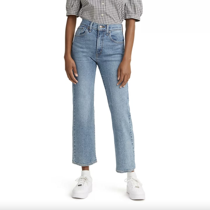 High-Waisted Cropped Flare Jeans