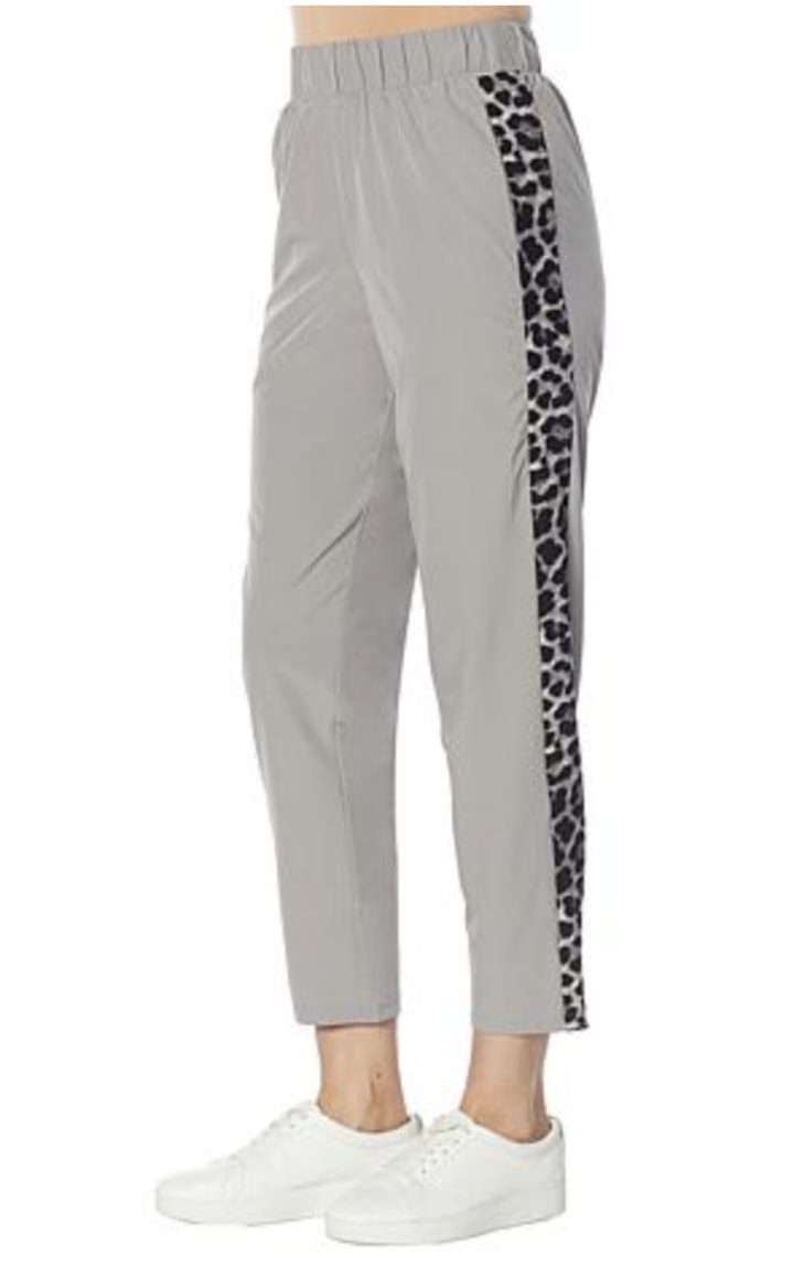 Stretch Woven Side Stripe Ankle Pant