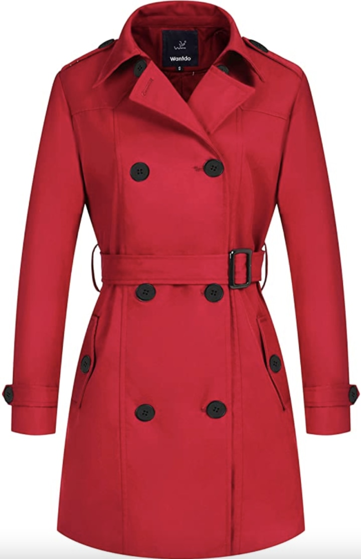 Waterproof Double-Breasted Trench Coat with Belt