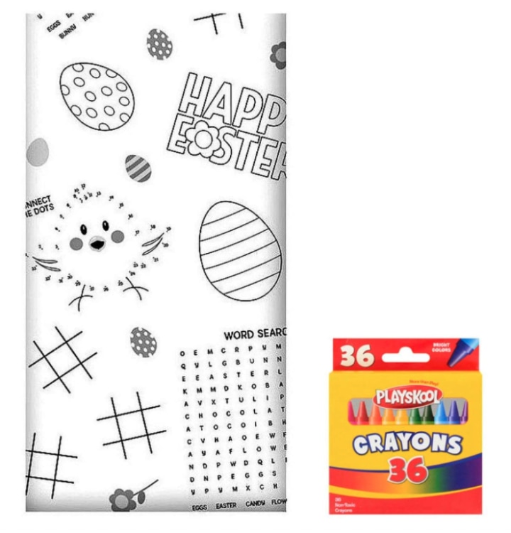 Kids' Coloring and Activity Easter Tablecloth Bundle