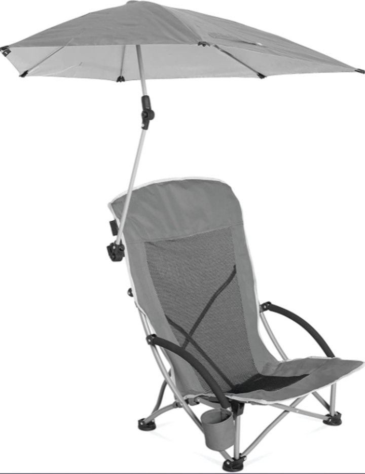 Beach Chair with UPF 50+ Adjustable Umbrella