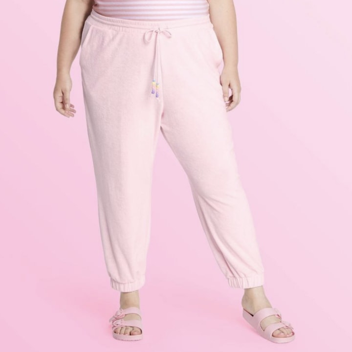 Light Pink Ankle Terry Jogger Pants