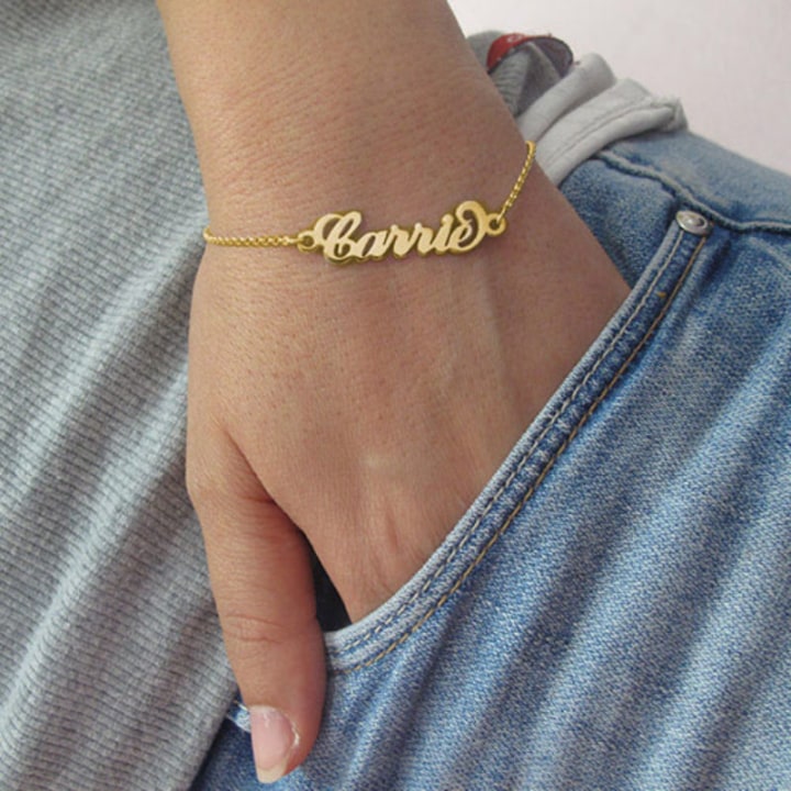 18k Gold-Plated Carrie Personalized Bracelet