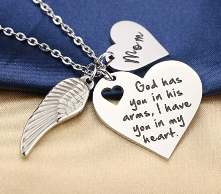 Stainless Steel Silver Sympathy Pendant Necklace