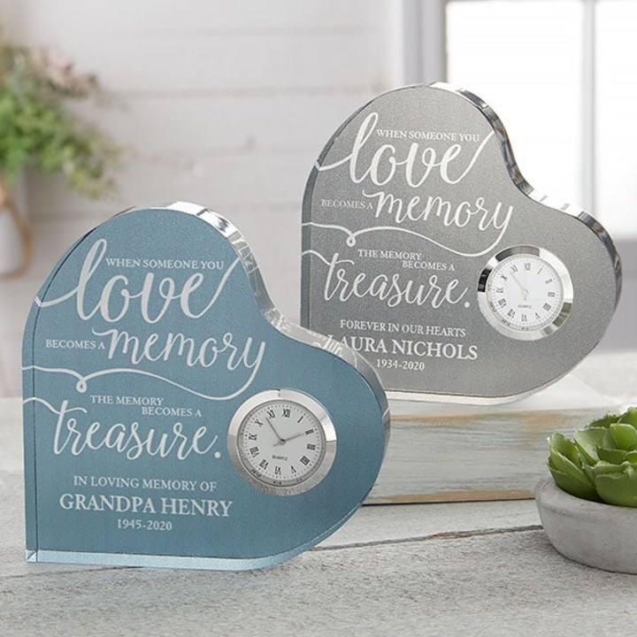Memory Becomes A Treasure Personalized Colored Heart Clock