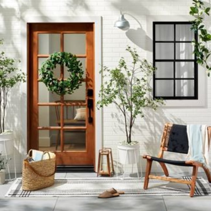 Indoor/Outdoor Mixed Border Stripe Hand Made Rug - Hearth &amp; Hand(TM) with Magnolia