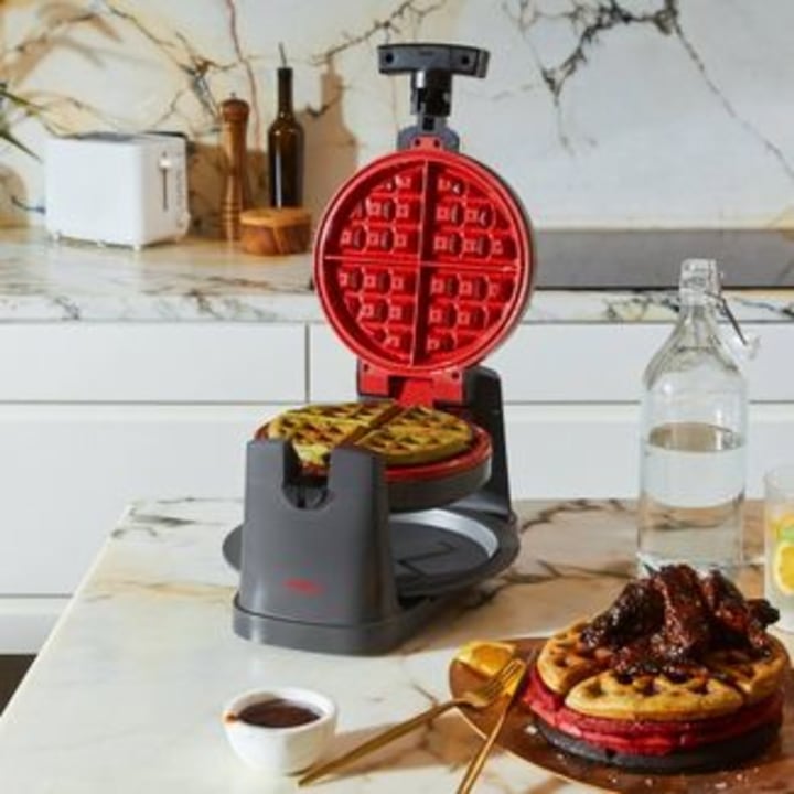 CRUXGG Rotating Ceramic Nonstick Waffle Maker
