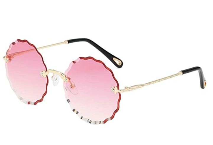 Rimless Round Flower Sunglasses