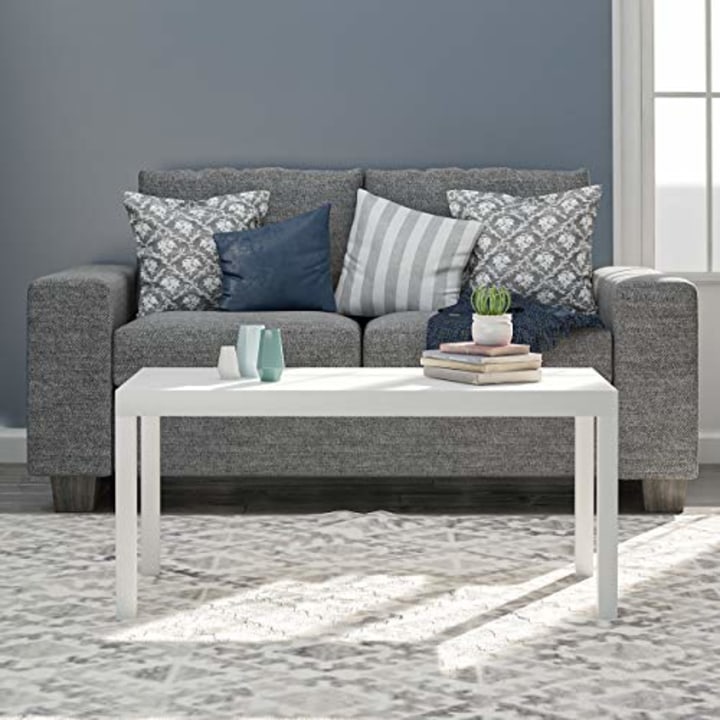 Ameriwood Home Parsons Modern Coffee Table, White