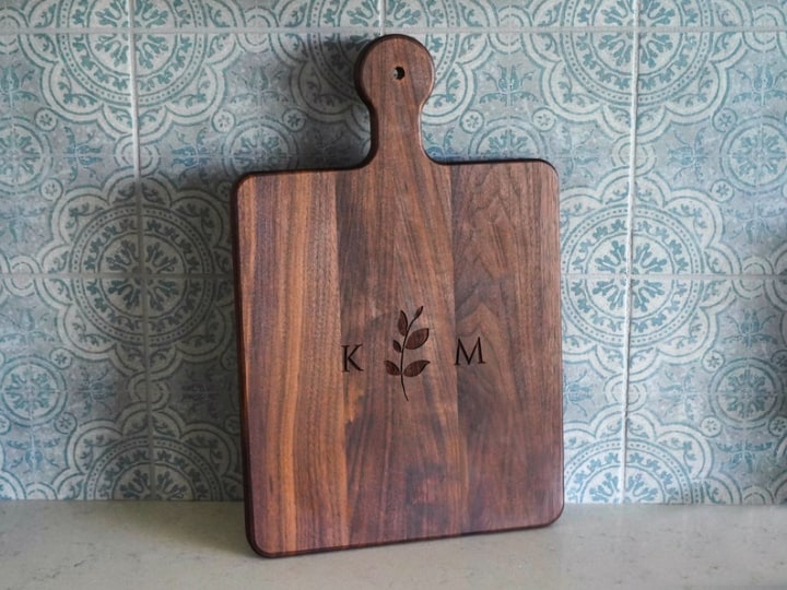 Charcuterie Board with Handle Monogrammed