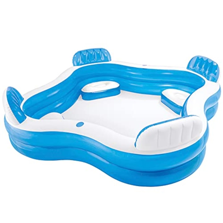 Intex 12-56475NP Swim Center Family Lounge Inflatable Pool, 90&quot; X 90&quot; X 26&quot;, for Ages 3+