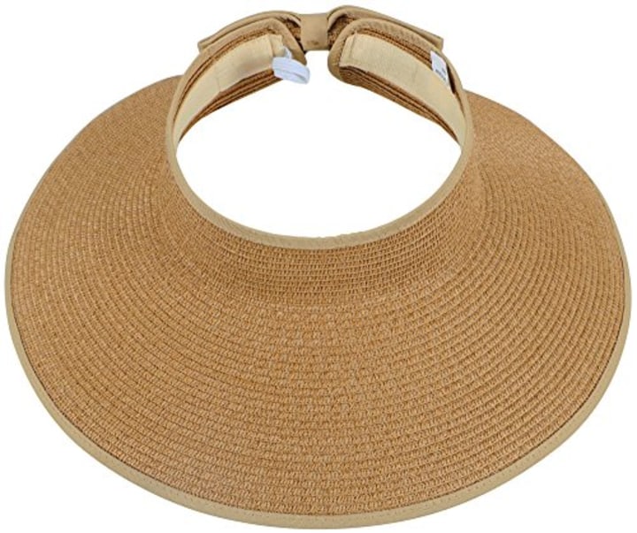 Simplicity Women&#039;s UPF 50+ Wide Brim Roll-up Straw Sun Hat