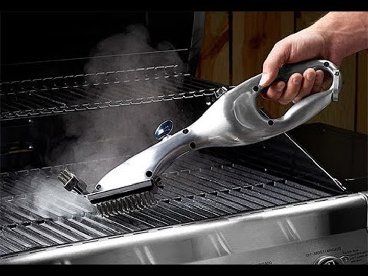 Sharper Image Stainless Steel Steam Cleaning Grill Brush