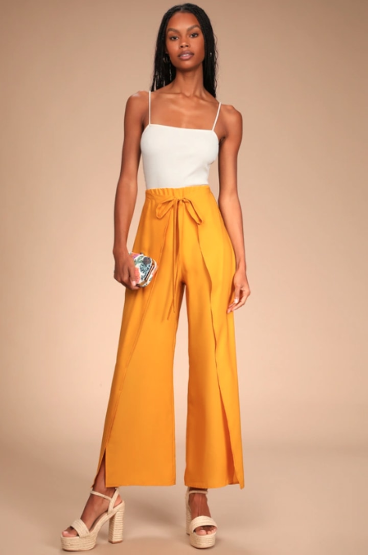 Bright and Breezy Marigold Pants