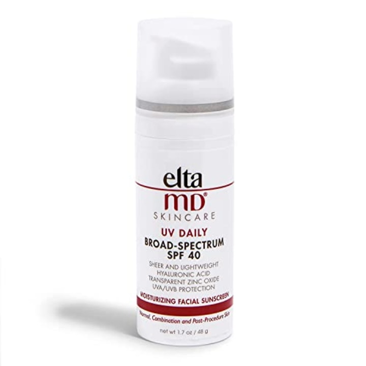 EltaMD UV Daily SPF 40 Sunscreen Moisturizer Face Lotion, Sunscreen Moisturizer with Hyaluronic Acid, Broad Spectrum Hydrating Sunscreen Lotion, Non Greasy, Sheer, Zinc Oxide Formula, 1.7 oz Pump