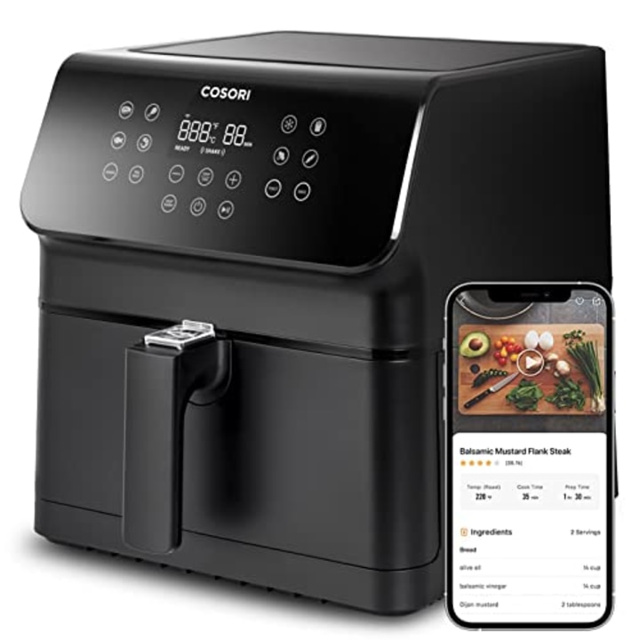 COSORI Smart Air Fryer(100 Recipes), 12-in-1 Large XL Air Fryer Oven with Customizable 10 Presets &amp; Shake Reminder, Preheat, Keep Warm, Works with Alexa &amp; Google Assistant, 5.8QT, WiFi-Black