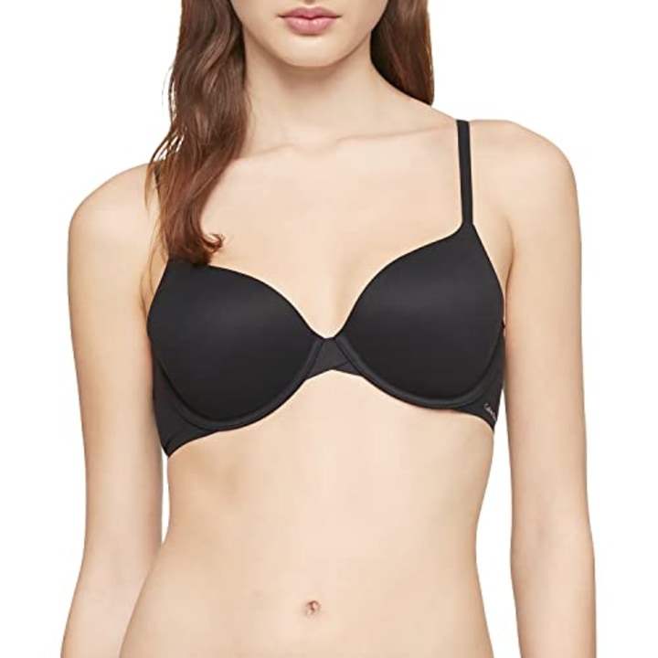 Calvin Klein Perfectly Fit Lightly Lined T-Shirt Bra with Memory Touch, Black, 32D