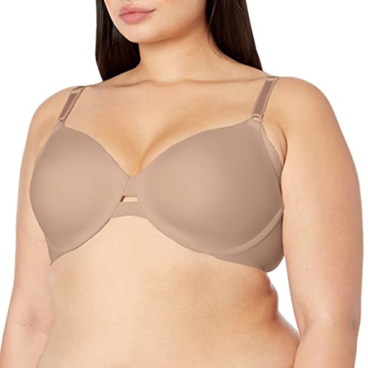 Warner&#039;s Women&#039;s No Side Effects Underarm-Smoothing Comfort Underwire Lightly Lined T-Shirt Bra 1356, Toasted Almond, 34C