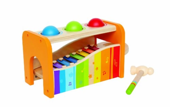 Hape Pound &amp; Tap Bench with Slide Out Xylophone